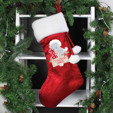 Personalised Tiny Tatty Teddy My 1st Christmas Luxury Red Stocking Extra Image 1